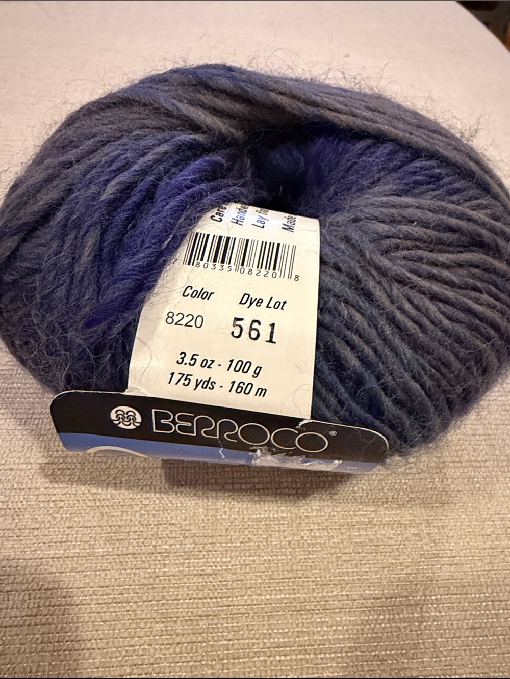 Ombre Peruvian Wool Blend Yarn - Navy to Charcoal